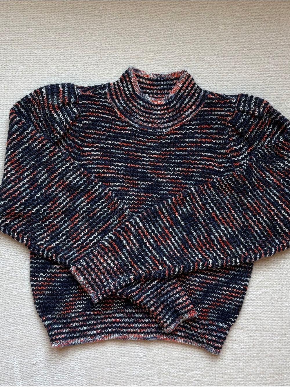 treasure & bond space dye cropped mock neck wool blend sweater